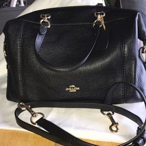 NWT Coach F59325 Lenox Satchel CrossBody Bag Black